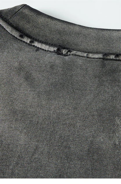 ZODF New Men's Summer Washed Gradient Cotton T-Shirts Unisex Women Retro Distressed 310gsm Ripped T Shirt Brand Tops HY0859