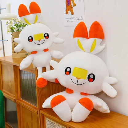50/90cm Scorbunny Pokemon Large Plush Toys Anime Doll Cute Giant Pokémon Rabbit Cartoon Stuffed Plushie Pillow Gift for Kid Xmas