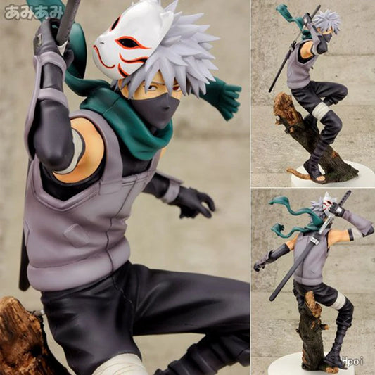 19cm Hot Cartoon Naruto Anime Figure Hatake Kakashi Action Figure Dark Ninja Kakashi Figurine PVC Collection Model Doll Toys