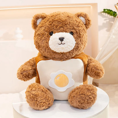 30-40cm New Arrival Kawaii Bear Cosplay Pastry Cook Plushies Soft Doll Red Scarf Cheese Bread Bear Stuffed Toy Birthday Gift