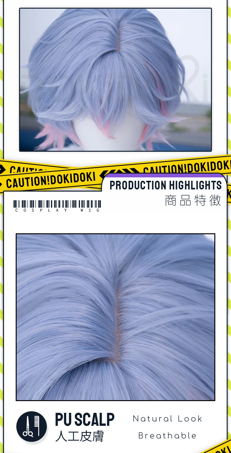IN STOCK MIKUOO Mikuu Wig Game Cosplay DokiDoki Men 35cm Short Hair Rabbit Hole Men Ver Free Wig Cap