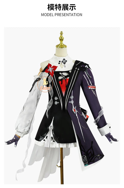 Honkai Star Rail Evernight March 7th Cosplay Costume Dress Earrings Mysterious Foreign Guest Halloween Party for Women Carnival