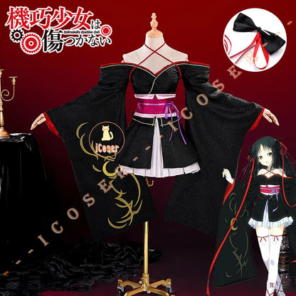 iCoser Anime Unbreakable Machine-Doll Yaya Cosplay Costume Dress Kimono Headwear Festival Halloween Party for Women Girls Props