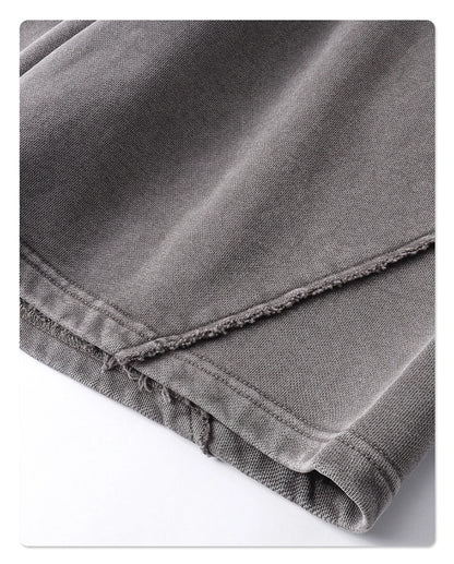 ZODF Retro Men Heavy-Weight Washed 430gsm Shorts Unisex High Street Patchwork Summer Distressed Cotton Shorts HY1035