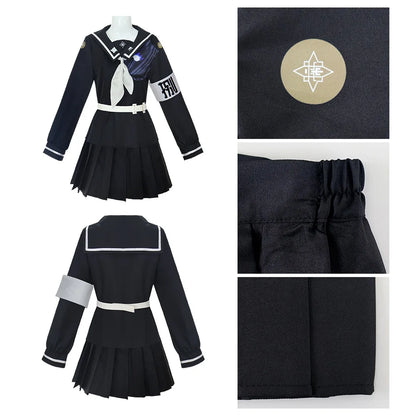 The Hundred Line Kako Tsukumo Cosplay Costume Wig Battle Uniform Skirt Hairband Last Defense Academy Halloween Party for Women