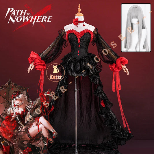 Path To Nowhere Coquelic Cosplay Costume Wig Black Dress Hat Uniform New Skin Carnival Halloween Party for Women Girls iCoser