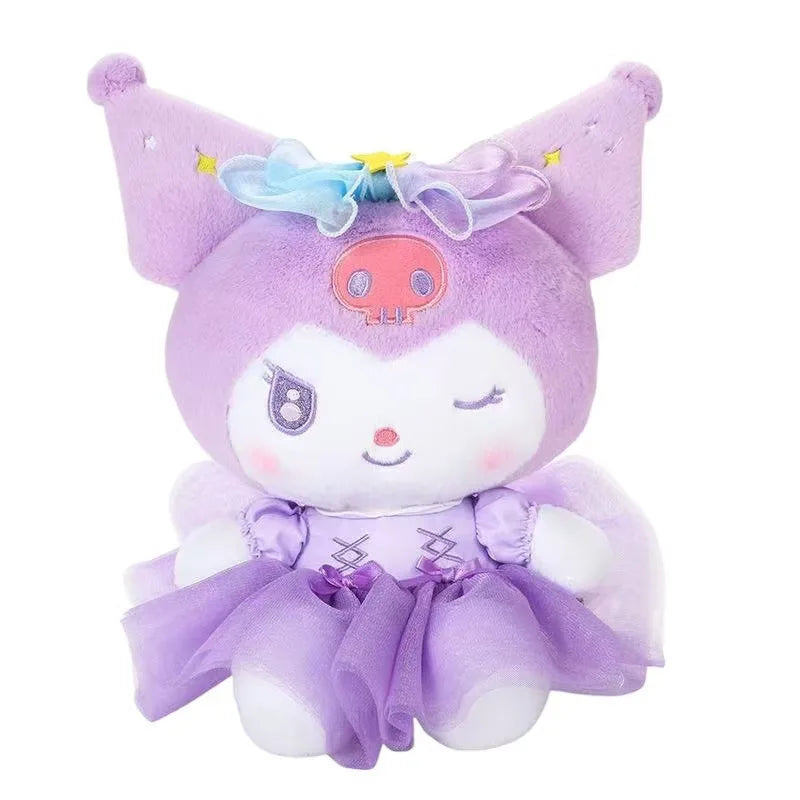 Aoger 20cm Kawaii Purple Cinnamoroll Pochacco Melody Kuromi Hello Kitty Stuffed Animals Plush Toy Cartoon Doll Pillow Girls Gift