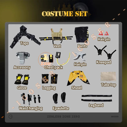 Zenless Zone Zero Trigger Cosplay Costume Wig Uniform Hairpin Obol Squad Halloween Party for Women Girls Carnival Props iCoser