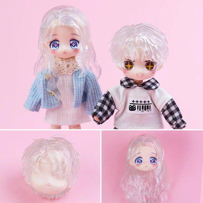 OB11 Transparent Parts Head Shell replacement Korean style Plastic Hair Transparent Replacement Doll Hair Head Mold For Obitsu11