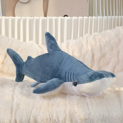55-140cm Stuffed Lifelike Shark Plush Toy Stuffed Headed Shark Fierce Sea Animals Hug Throw Pillow Cushion for Boy Birthday