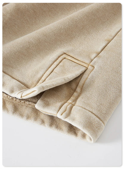 ZODF 2024 Summer Men 350gsm Washed Cotton Shorts Unisex Retro High Street Loose Side Slit Short Pants Streetwears HY0839