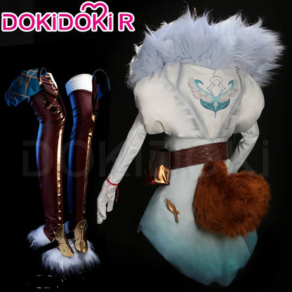 IN STOCK Auroraa Kaynn Cosplay Costume Game Cosplay DokiDoki-R Women Auroraa Witch Costume Mace Hat Ears Props