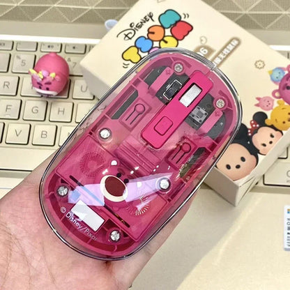 New Disney Wireless 2.4g Transparent Mouse Dual Bluetooth Charging Mute Silent Female Tablet Computer Notebook Office Gift