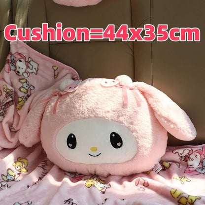 Lovely Kuromi My Melody Plushies Stuffed Anime Headrest Comfortale Soft Cuddly Pillow Cartoon Plush Toy Blanket Xmas Gifts Girl