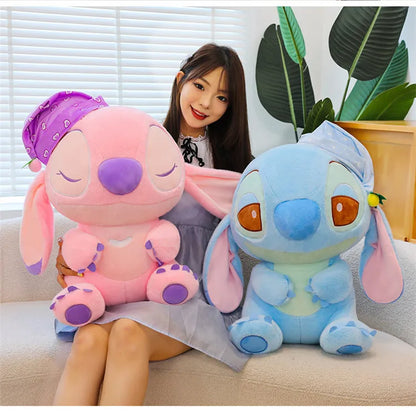 80cm Large Big Size Disney Stitch Sleeping Cute Anime Plush Stuffed Doll Room Plushies Pillow Ornaments Children's Holiday Gifts