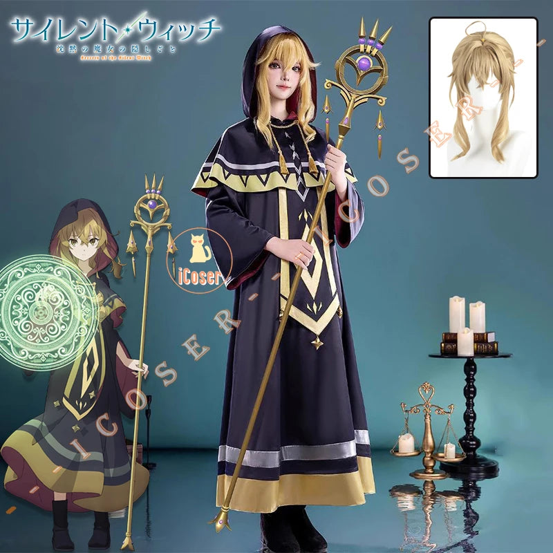 Anime Silent Witch Monica Everett Cosplay Costume Magic Robe Seven Sages Uniform Halloween Party for Women Girls Carnival Outfit
