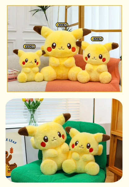 35/45/60CM Pikachu Pokémon Plushie Cartoon Anime Kawaii Peluche Comfortable Soft Doll Cushion Children Room Decoration Toy Gift