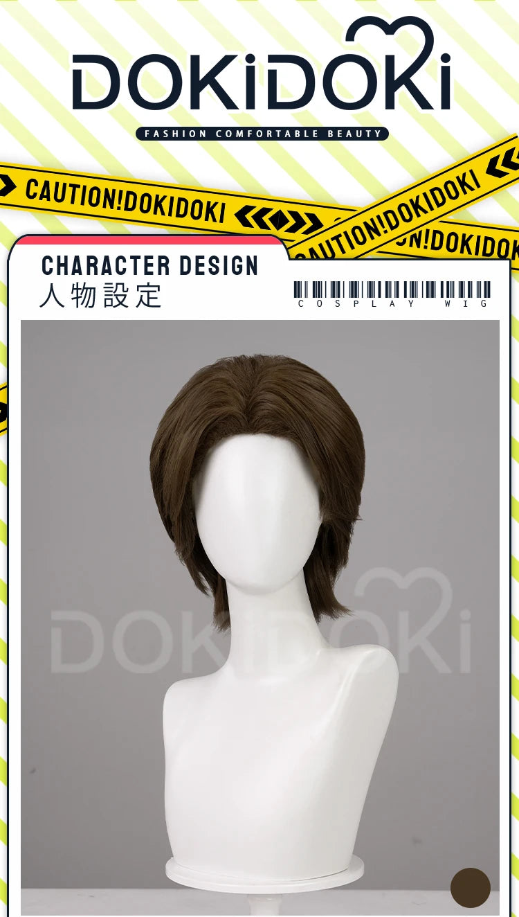 IN STOCK Jimmy Curly Wig Game Mouthwashing Cosplay DokiDoki Men 35cm Short Hair Jimmy Cosplay Free Wig Cap