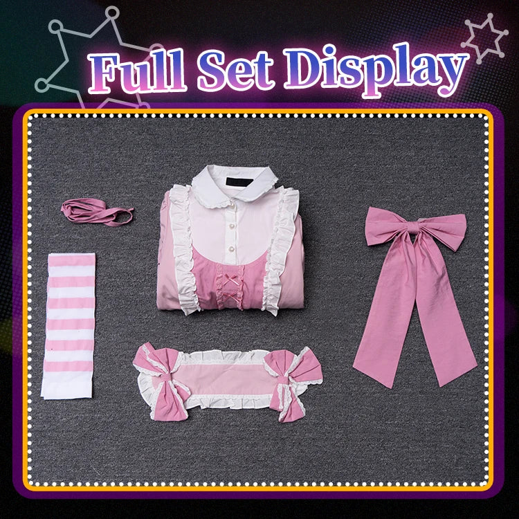 Stocking Cosplay Costume Anime DokiDoki-R Women Pink Dress Cute Stocking Cosplay Costume Lolita