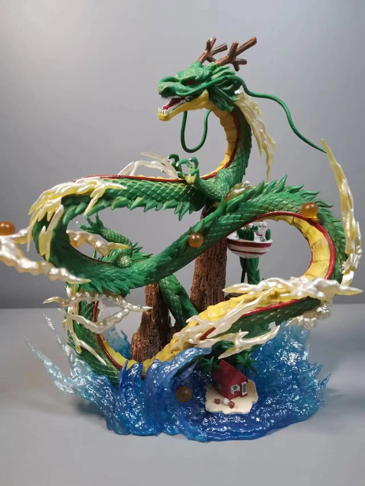 Dragon Ball Z Shenron Anime Figure Goku And Mountain Shenron 20cm Action Figurine Pvc Statue Model Doll Collectible Toys Gifts