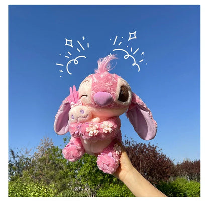 30/85cm Lilo and Stitch Disney Plush Toys Pink Kawaii Scrump Anime Cartoon Plushie Sakura Stich Dolls Soft Stuffed Gift for Kids