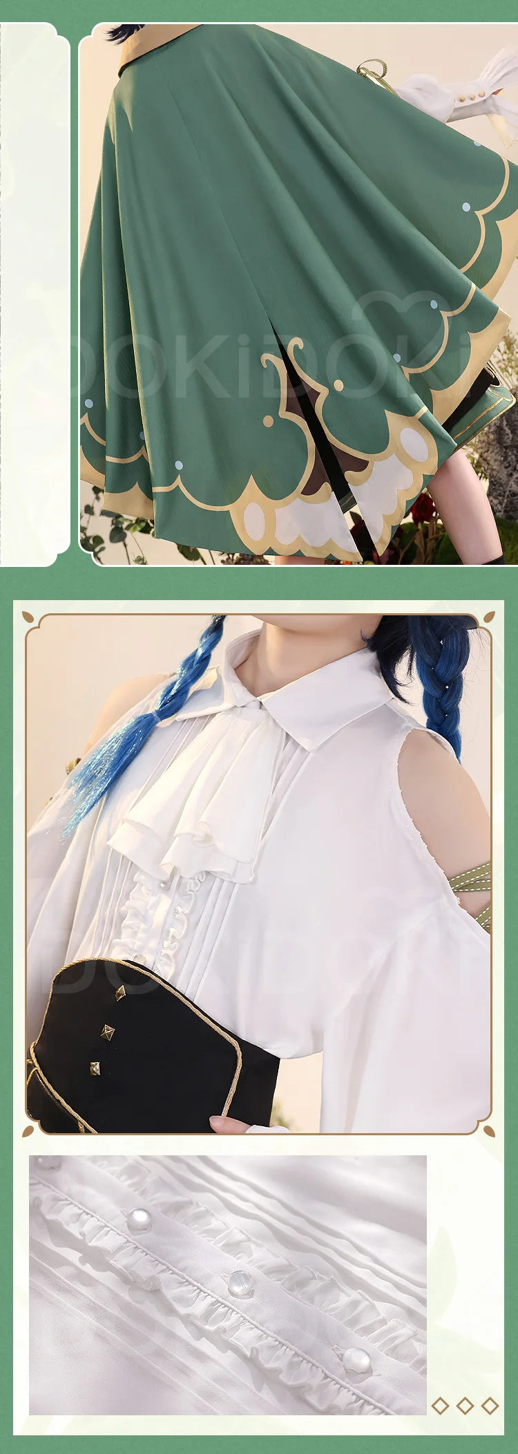 IN STOCK Venti Doujin Cosplay Costume Game Genshin Impact Cosplay DokiDoki-SR Venti Barbatos Cosplay Wig Genshin Impact Costume