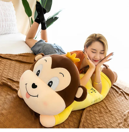 New70-130cm Monkey Doll Husky Plush Toy Frog Pillow Duck Doll Cute Plush Toys for Children Gifts