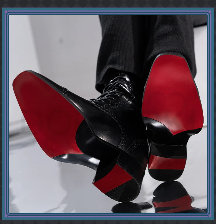 IN STOCK Men Women Cosplay Props 19cm Heightening Shoes DokiDoki Men Daily Black White 15cm Leather Shoes Halloween Cosplay