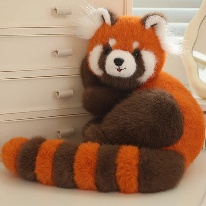 Long Tail Cute Raccoon Soft Toy Huggable Baby Red Panda Plush Doll Sleeping Raccoon Plushie Birthday Gift For Girlfriend Kids