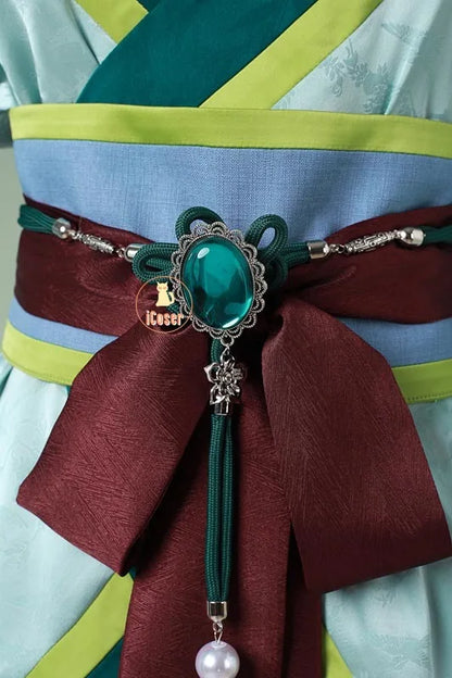 Anime The Apothecary Diaries Maomao Cosplay Costume La Clan Princess Green Dress Earrings Halloween Party for Women Girls iCoser