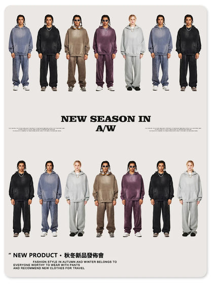 ZODF Autumn Winter Monkey Washed Fleece Hoodies For Men Unisex Basic 360gsm Warm Knitted Hooded Pullovers Coats HY0903