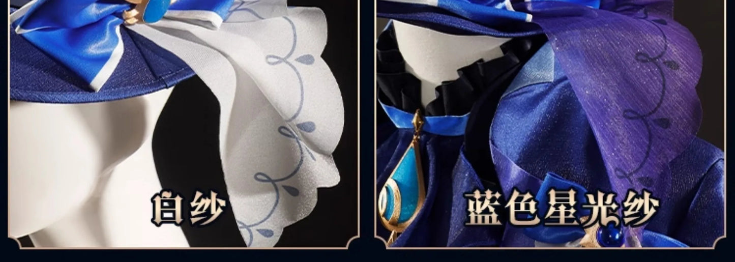 iCoser Focalors Furina Cosplay Costume Wig Dress Genshin Impact Fontaine Uniform Hat Pneuma Ousia God of Justice for Women Props