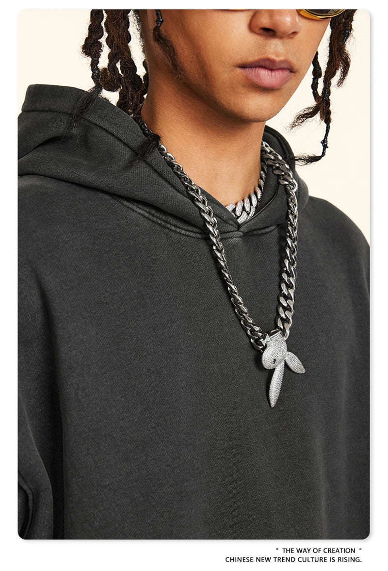 ZODF 2024 Winter Unisex Washed Fleece Hoodies 360gsm Warm Loose Retro Hooded Sweatshirts HY0870