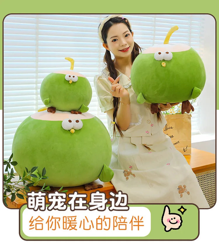Hot 30-60cm Fun Coconut Chicken Animal Plush Doll Pillow Cute Big Eyes Big Chicken Leg Round Chicken Soft Plush Toy Home Decor