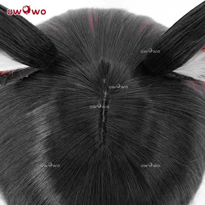 UWOWO Ahri Wig Game League of Legends/LOL: Ahri After Hours Mythic Variant Cosplay Wig With Ears ShortBlack Wig Halloween Wig