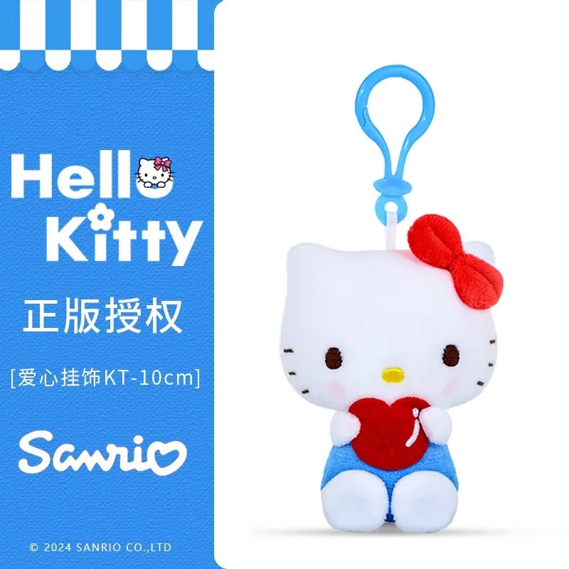 Genuine Sanrio Hello Kitty Cute Stuffed Keychain Car School bag Pendant Kids Plush Toy Keyring Plushier Strap Doll Birthday Gift