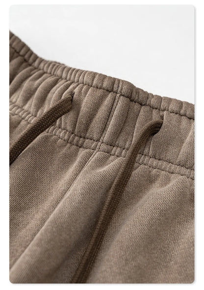 ZODF Retro Winter Monkey Washed Fleece Pants For Men Unisex Washed High Street 332gsm Warm Oversized Straight Trousers HY0892