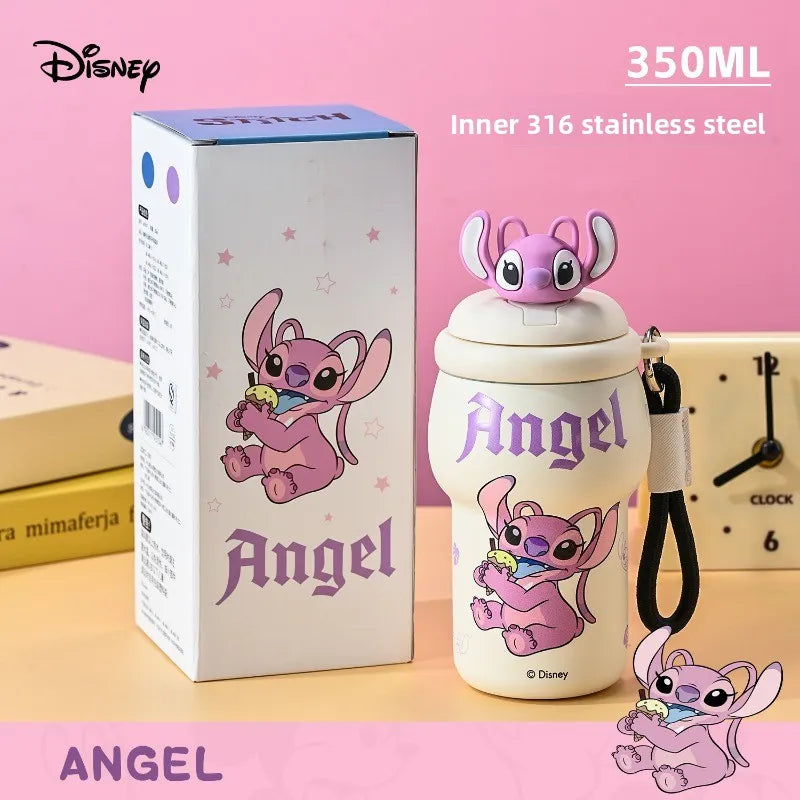 Anime Figure Stitch Coffee Mug Student Thermos Mug 350ml Thermos Cup Mickey Nick Judy Thermal Water Bottle Vacuum Flasks Gift
