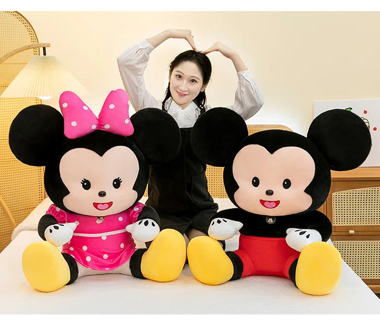 Cartoon Mickey Mouse Plush Toy Couple for Kids Birthday Xmas Gift Wedding Bed Doll Valentines Minnie Present Arcade Stuffed toy