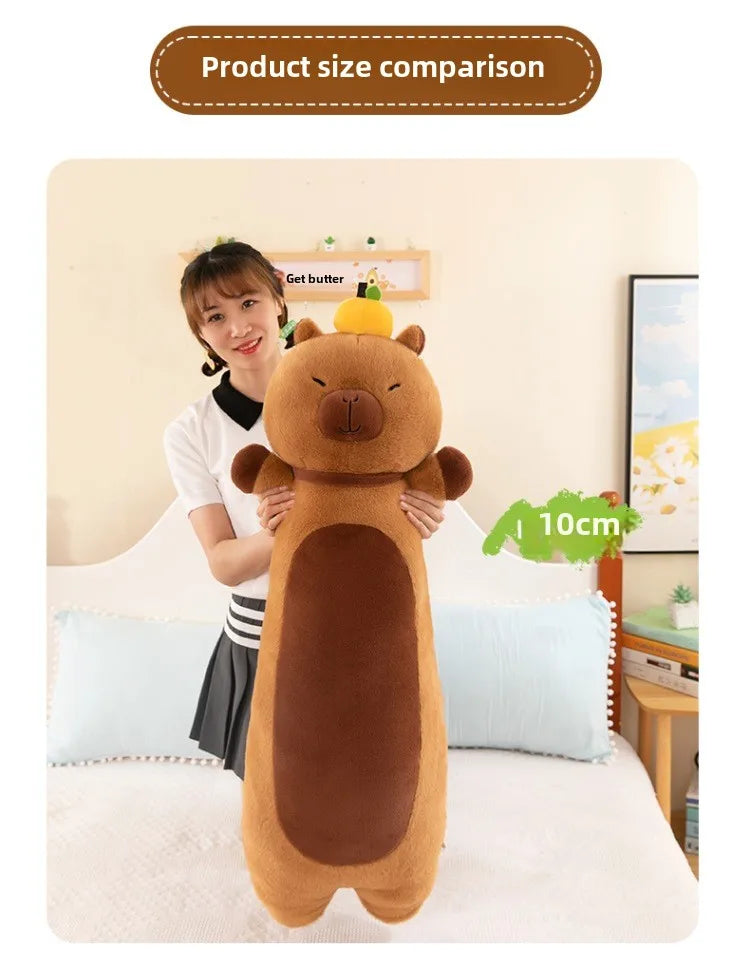 Creative Long Strip Capibala Pillow Cartoon Large Dolphin Doll Sleeping with Children Plush Toy Children Birthday Christmas Gift