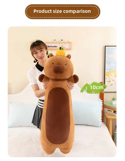 Creative Long Strip Capibala Pillow Cartoon Large Dolphin Doll Sleeping with Children Plush Toy Children Birthday Christmas Gift