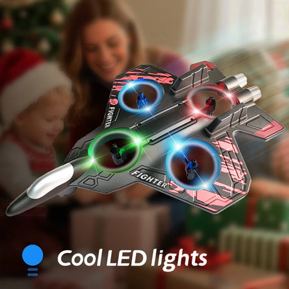 L101 RC Foam Airplane Glider Flying 2.4G With LED Lights EPP Stunt Remote Control Foam Fighter Plane Toys For Kid Gift