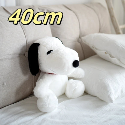 Cartoon Snoopy Plush Toy Stuffed Animal Black and White Dog Plushies Lovely Sitting Dog Doll Sofa Bed Room Decor Gifts Girl