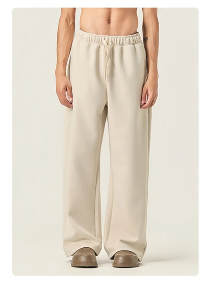 ZODF Casual 350gsm Fleece Unisex Loose Fit Wide Leg Straight Pants Warm Sport Trousers Winter HY0037