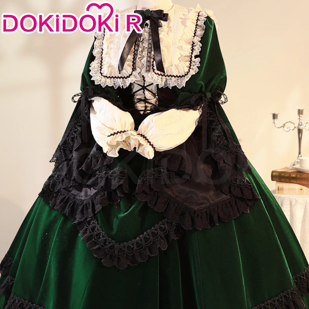 Suiseiseki Cosplay Costume Anime Rozen Maiden Cosplay DokiDoki-R Suiseiseki Cosplay Wig Women Long Green Dress Costume