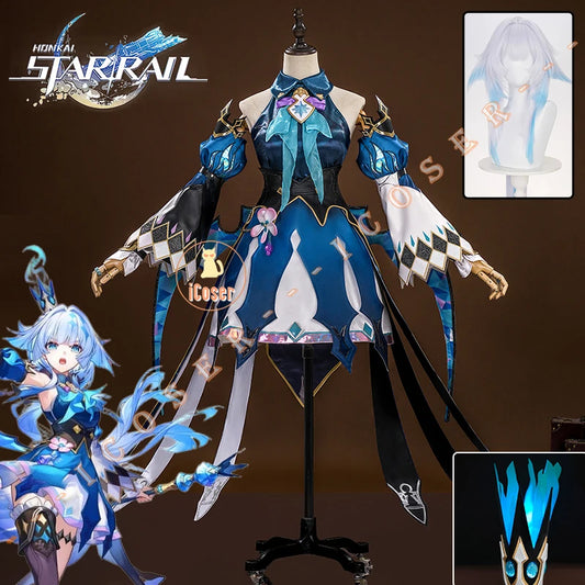 Honkai Star Rail Cerydra Cosplay Costume Wig Dress Uniform Crown Wings Headwear Halloween Party for Women Girls Carnival iCoser