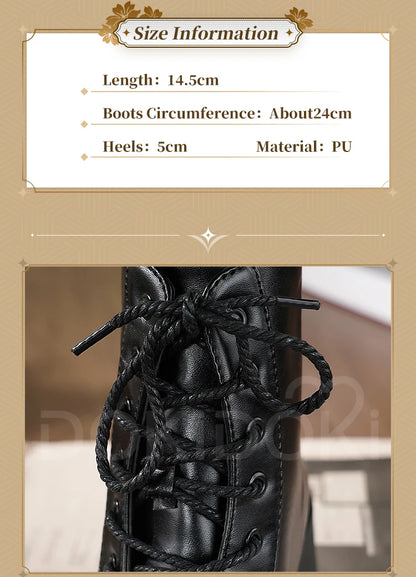 Women Men Cosplay Shoes Daily Boots DokiDoki Black 5cm Flat Bottom Shoes Cosplay Props