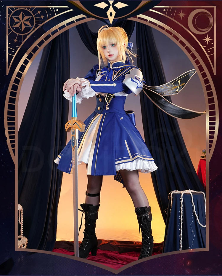 IN STOCK Saber Cosplay Costume Game Honkai: Star Rail x Fate Stay Night【S-2XL】DokiDoki-R Halloween Saber Costume Plus Size
