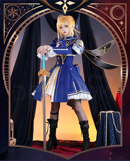 IN STOCK Saber Cosplay Costume Game Honkai: Star Rail x Fate Stay Night【S-2XL】DokiDoki-R Halloween Saber Costume Plus Size