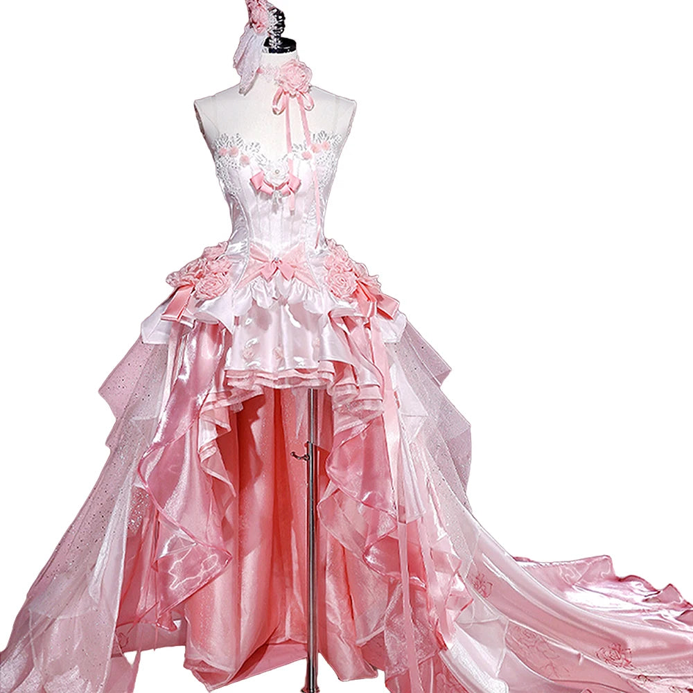 Yuuki Asuna Cosplay Costume Anime Sword Art Online Cosplay DokiDoki-R Women Pink Wedding Dress Asuna Unrestrained Emotion